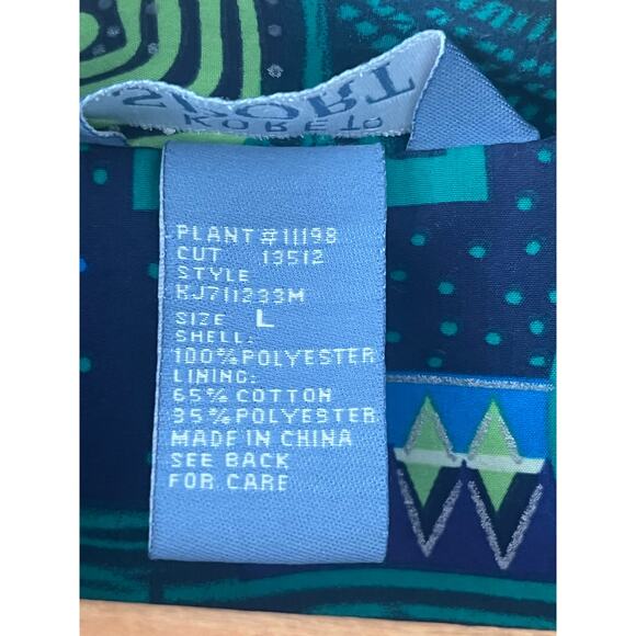 Women's Vintage Koret Sprot Geometric Shoulder Pad Windbreaker Coat Jacket Sz L - Picture 4 of 5